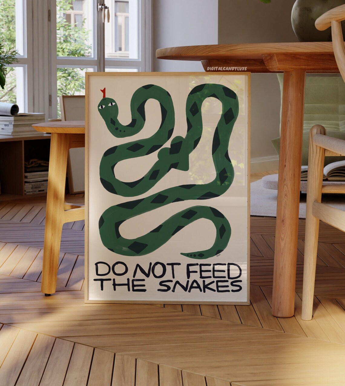 Snake Wall Art, Retro Wall Decor Art Print