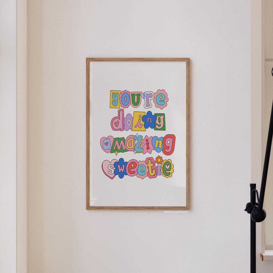 You're Doing Amazing Sweetie Colorful Retro Lettering Poster - Image 2