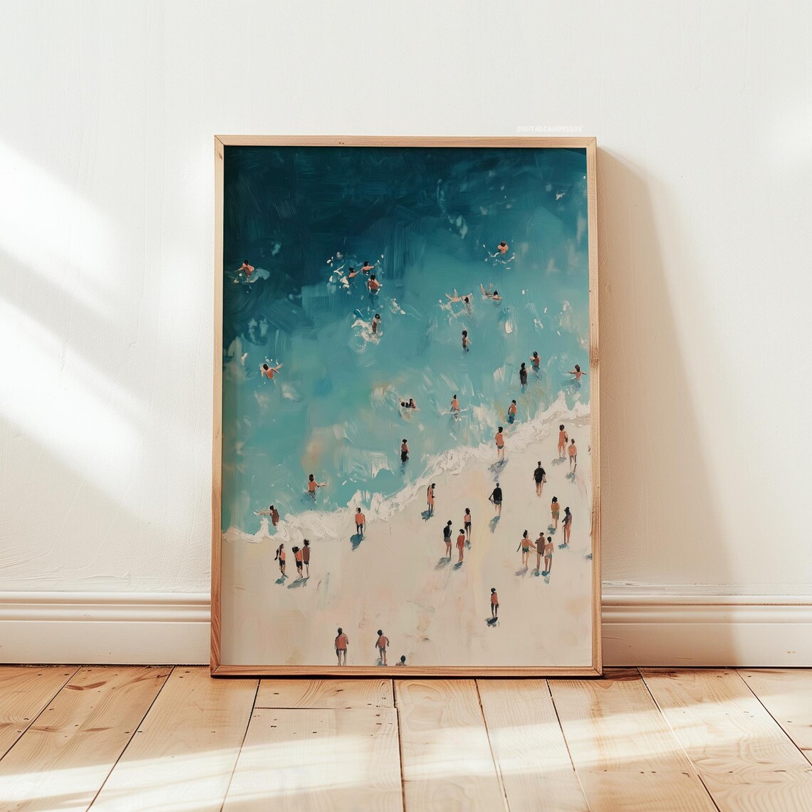 Coastal Beach Painting Vintage Ocean Art Print