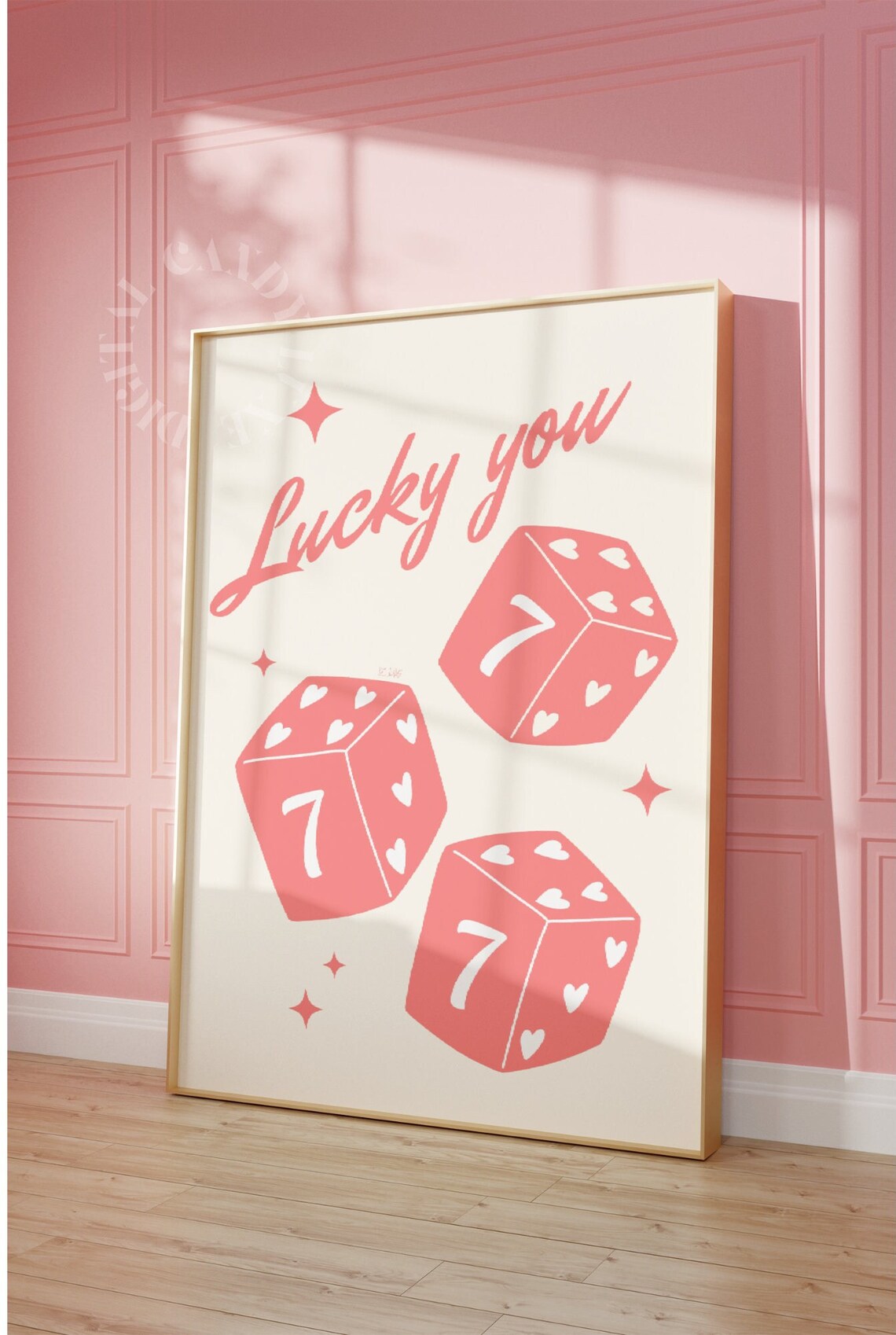 777 Lucky You Retro Dice Bar Cart Art Print