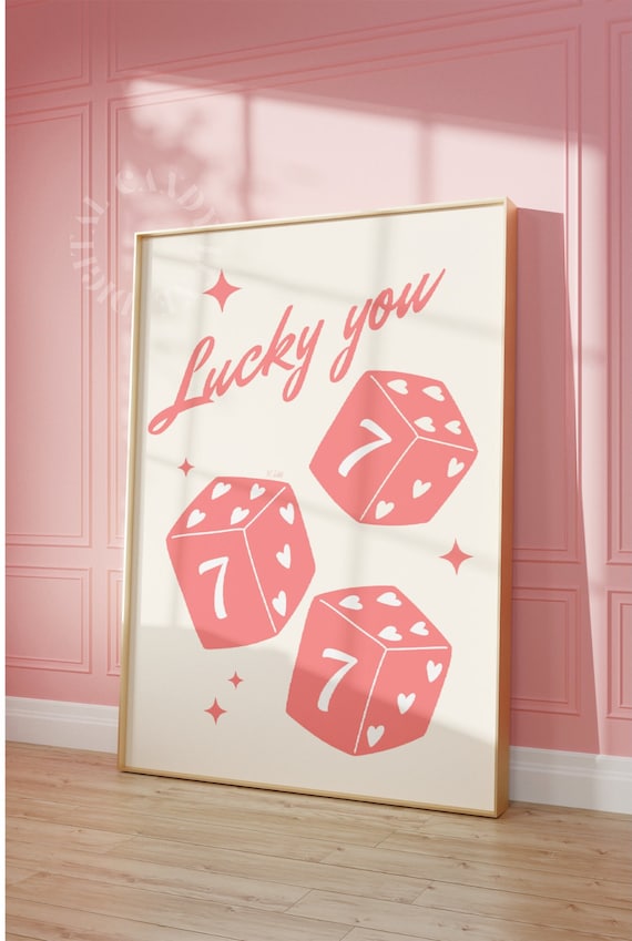 777 Lucky You Retro Dice Bar Cart Art Print