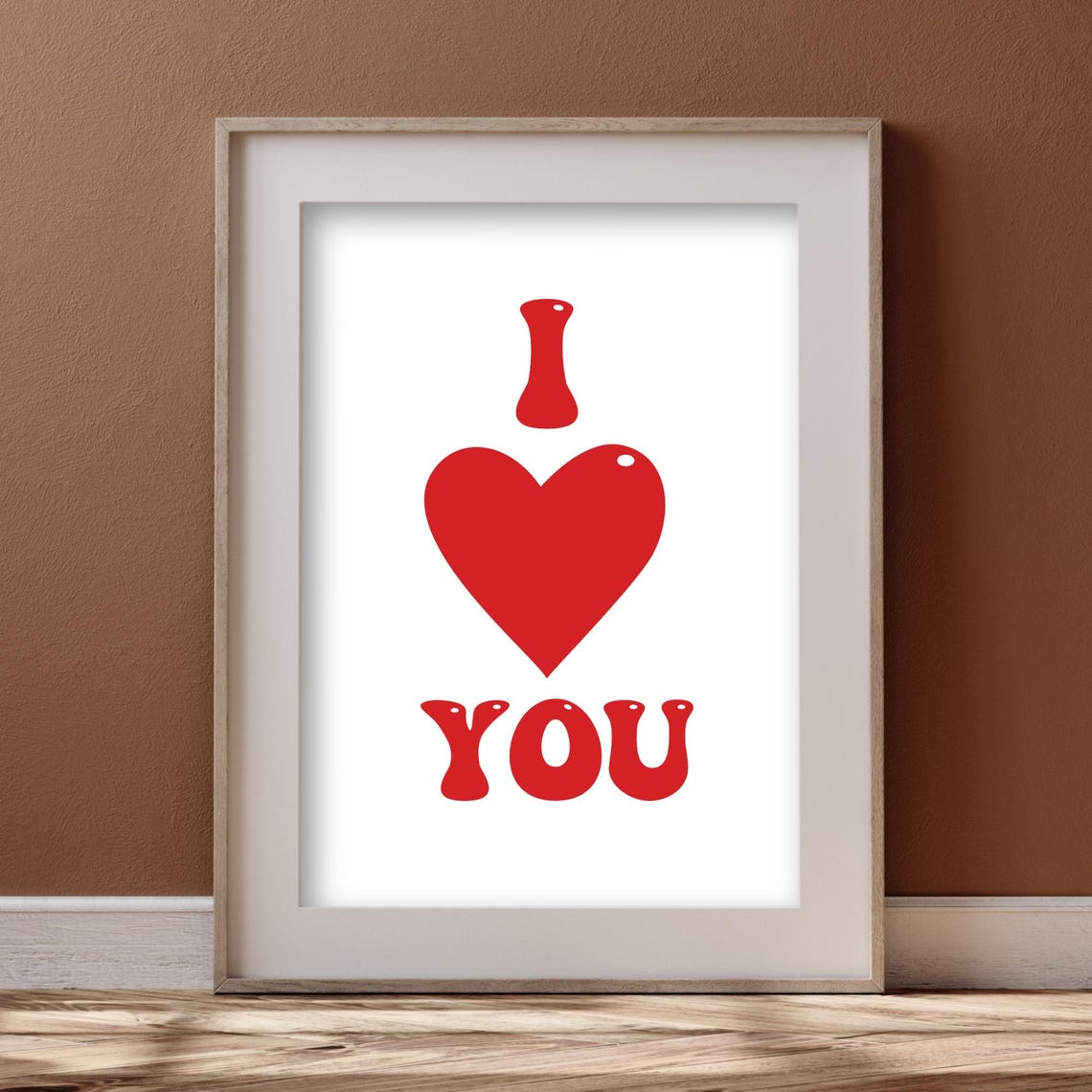 Valentine's Day I Love You Retro Heart Bold Sweet Romantic Poster