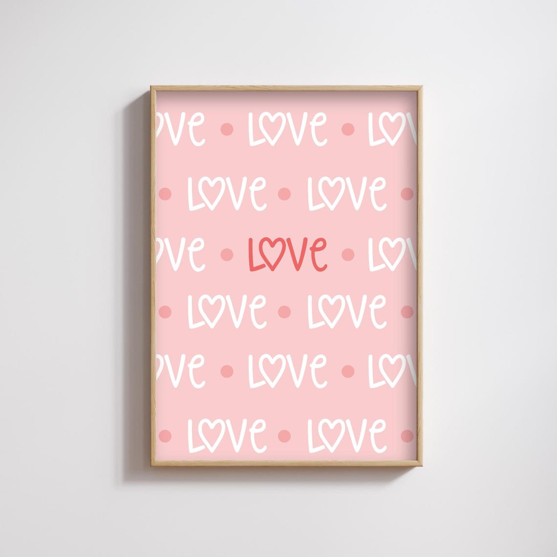 Pink Valentine's Day Love Pattern Hearts Cute Sweet Romantic Poster