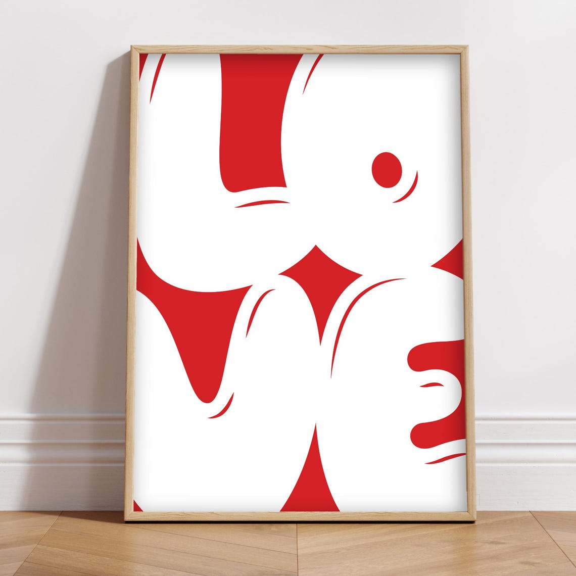 Valentine's Day White Retro Bubble Love Letters Bold Graphic Poster