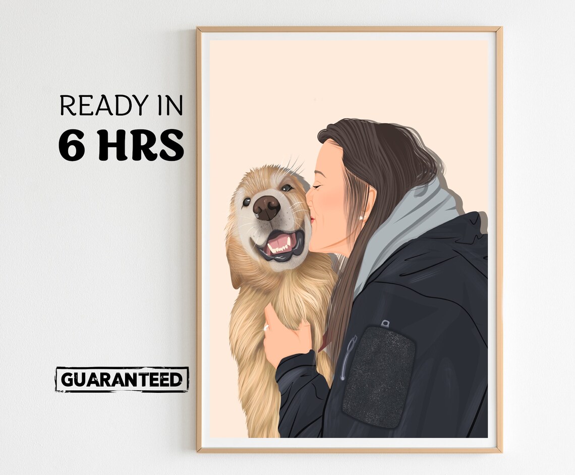 Custom Faceless Cat Portrait Art Print, Pet Lover
