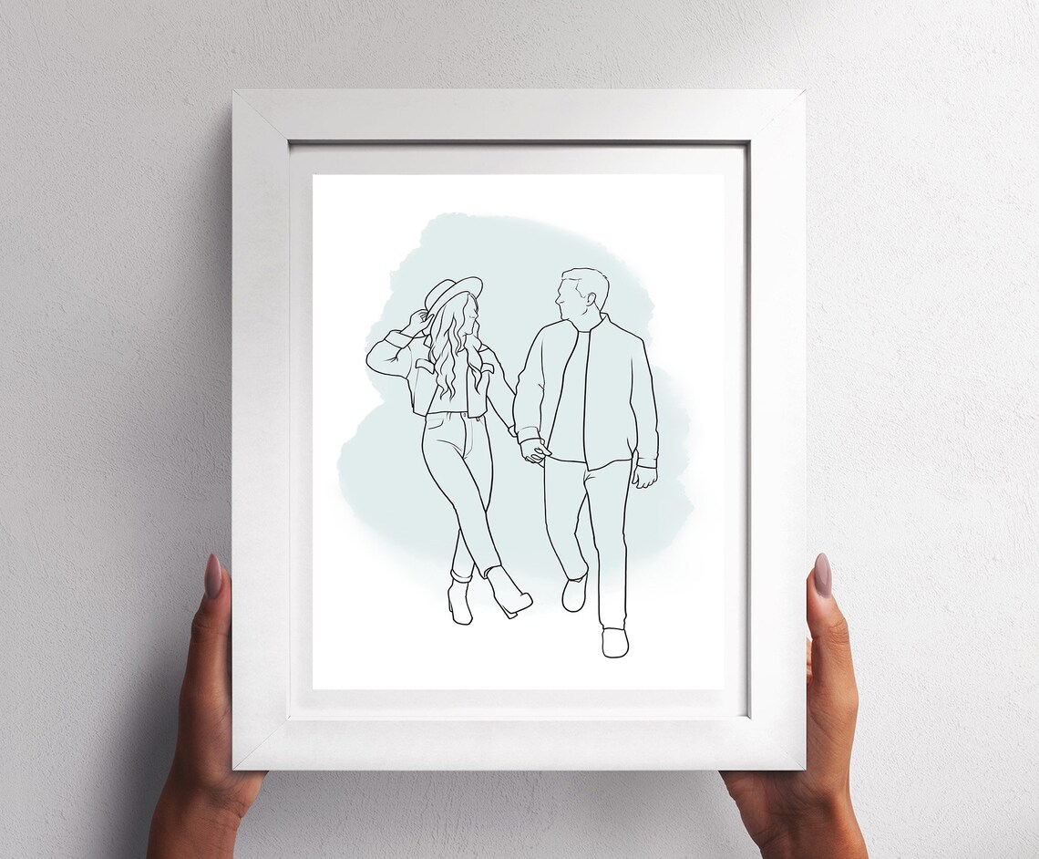 Custom Line Artwork, Soulmate Gift Ideas Art Print - Image 2