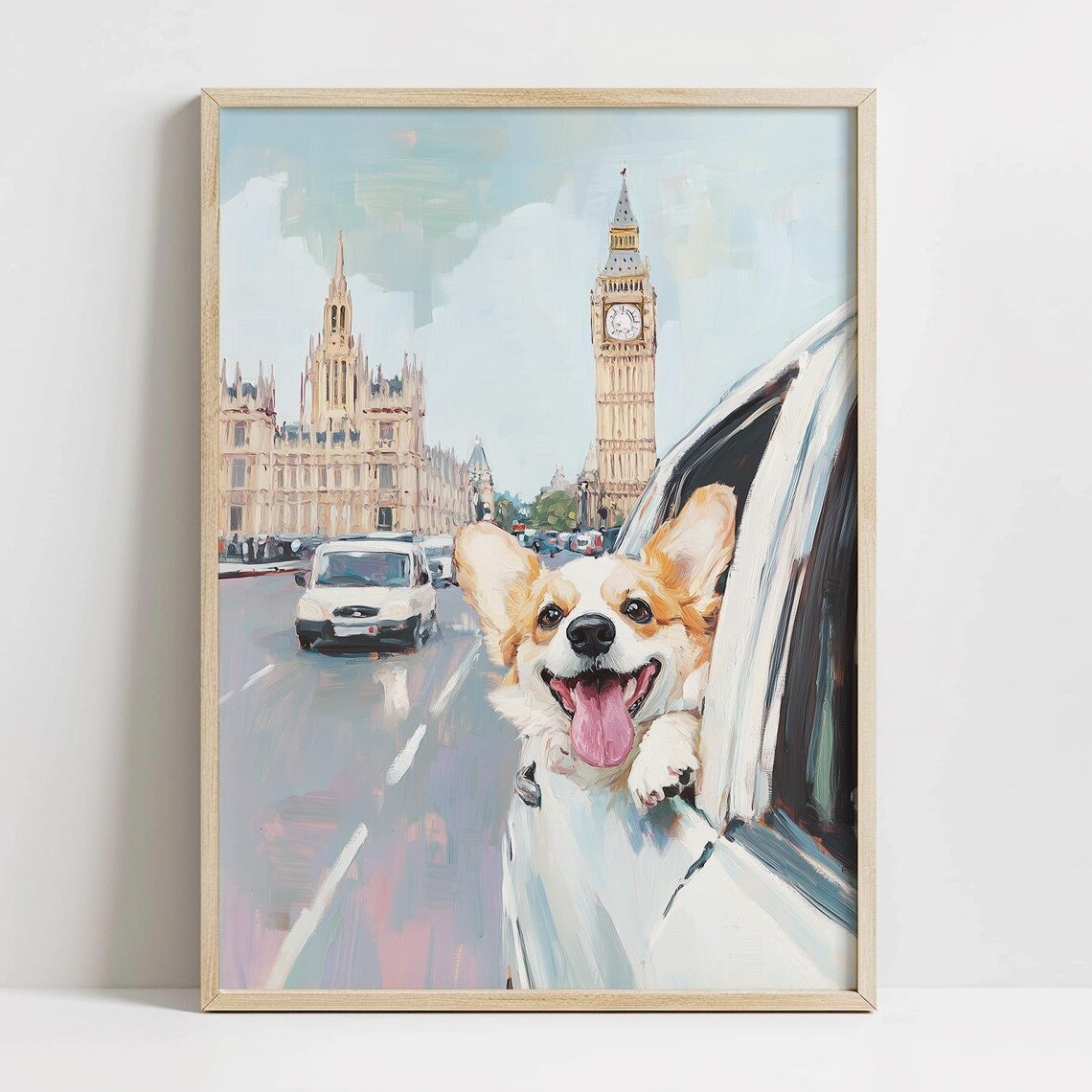 Cute London Corgi, British Dog Art Print