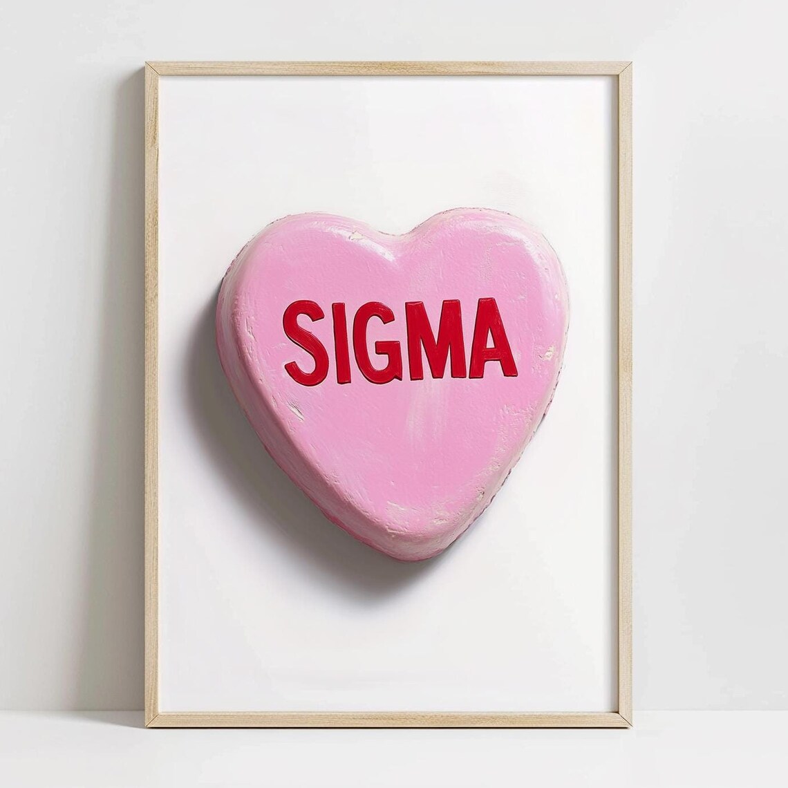 Pink Candy Heart Sigma Sweet Retro Teen Girl Room Art Poster