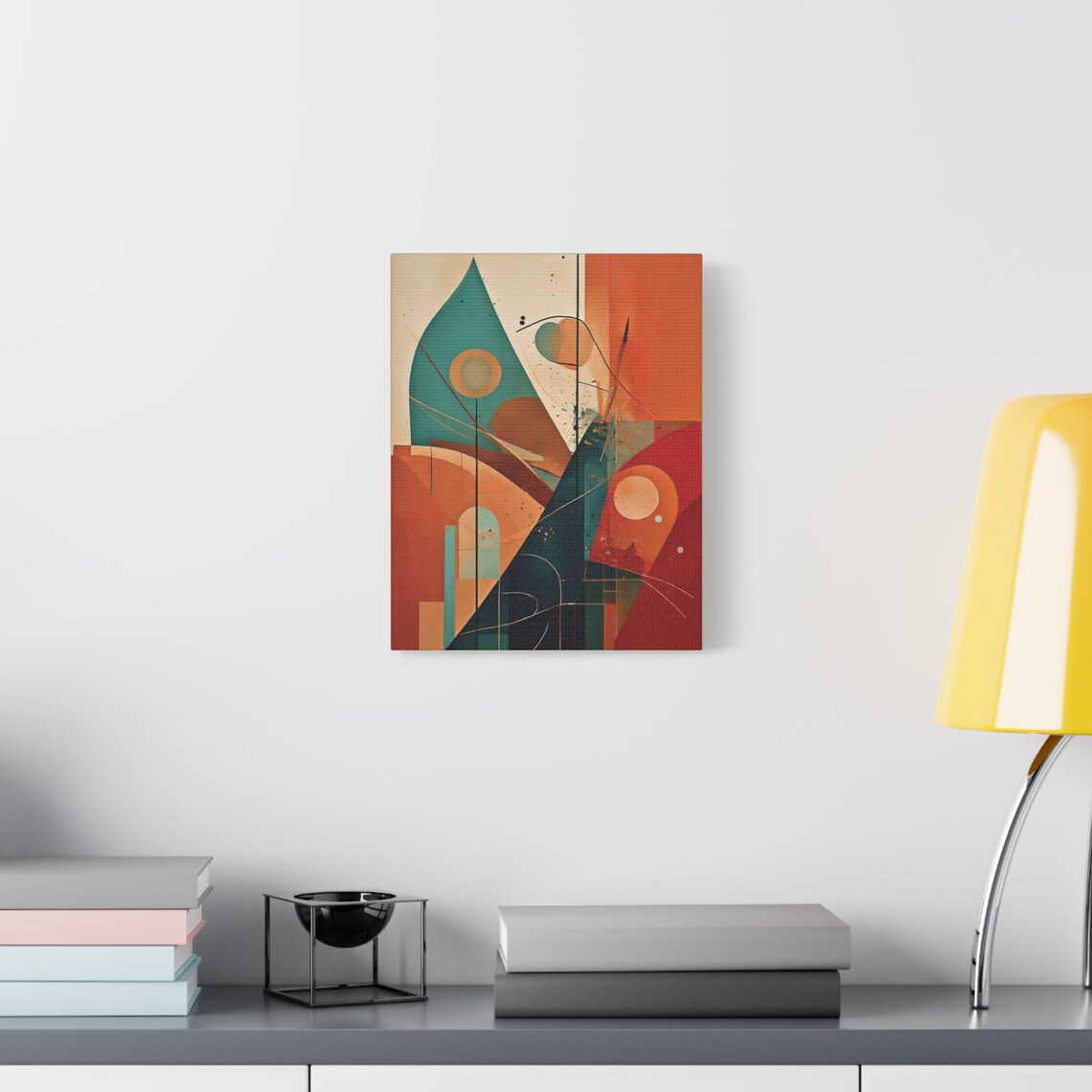 Abstract Terracotta Geometric Design, Minimalist Modern Decor - Image 2
