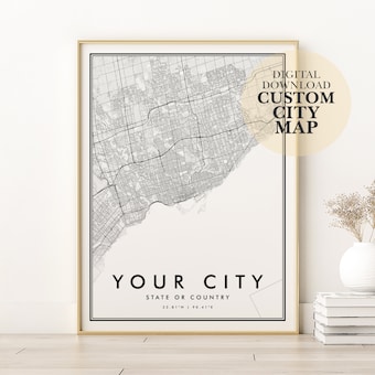 Custom Map Print City Valentine's Day Gift