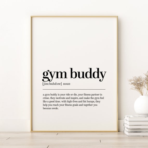 Gym Buddy Minimalist Dictionary Art Print
