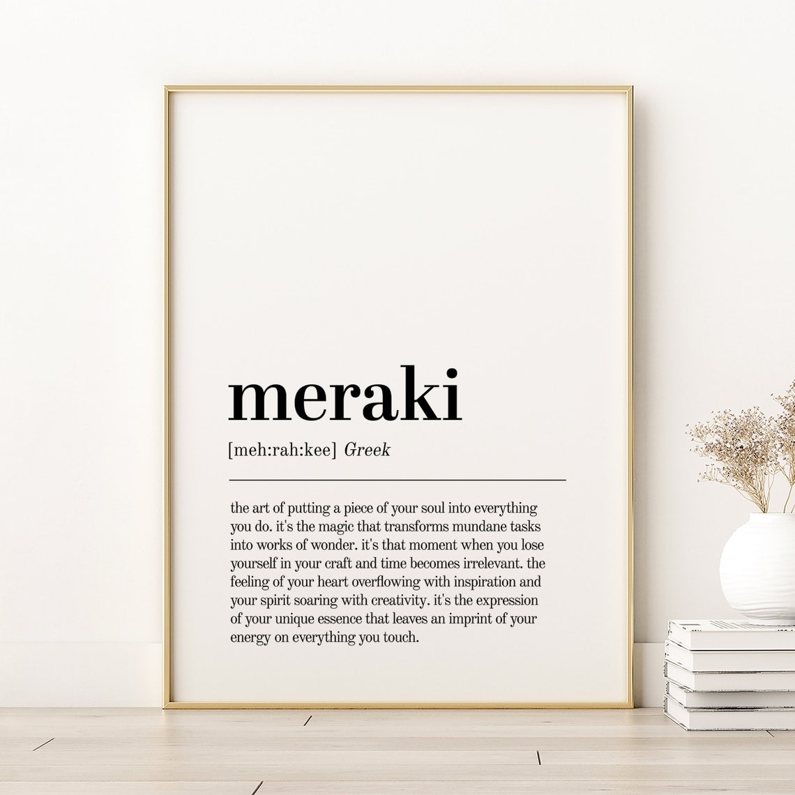 Meraki Greek Soul Craft Dictionary Definition Inspirational Poster
