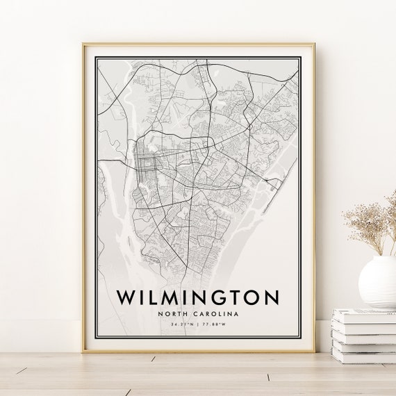 Wilmington Map Print, North Carolina Travel Poster