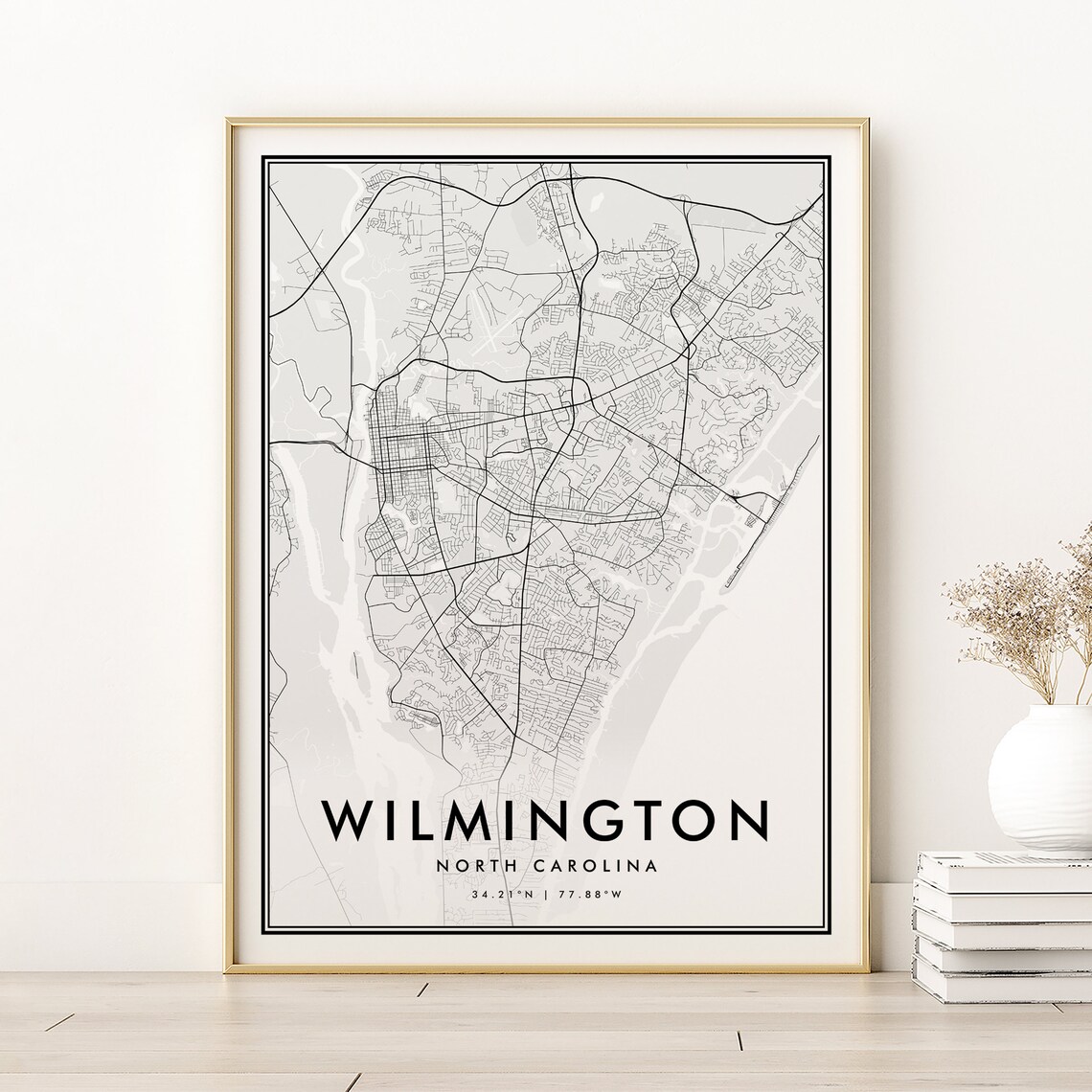 Wilmington Map Print, North Carolina Travel Poster