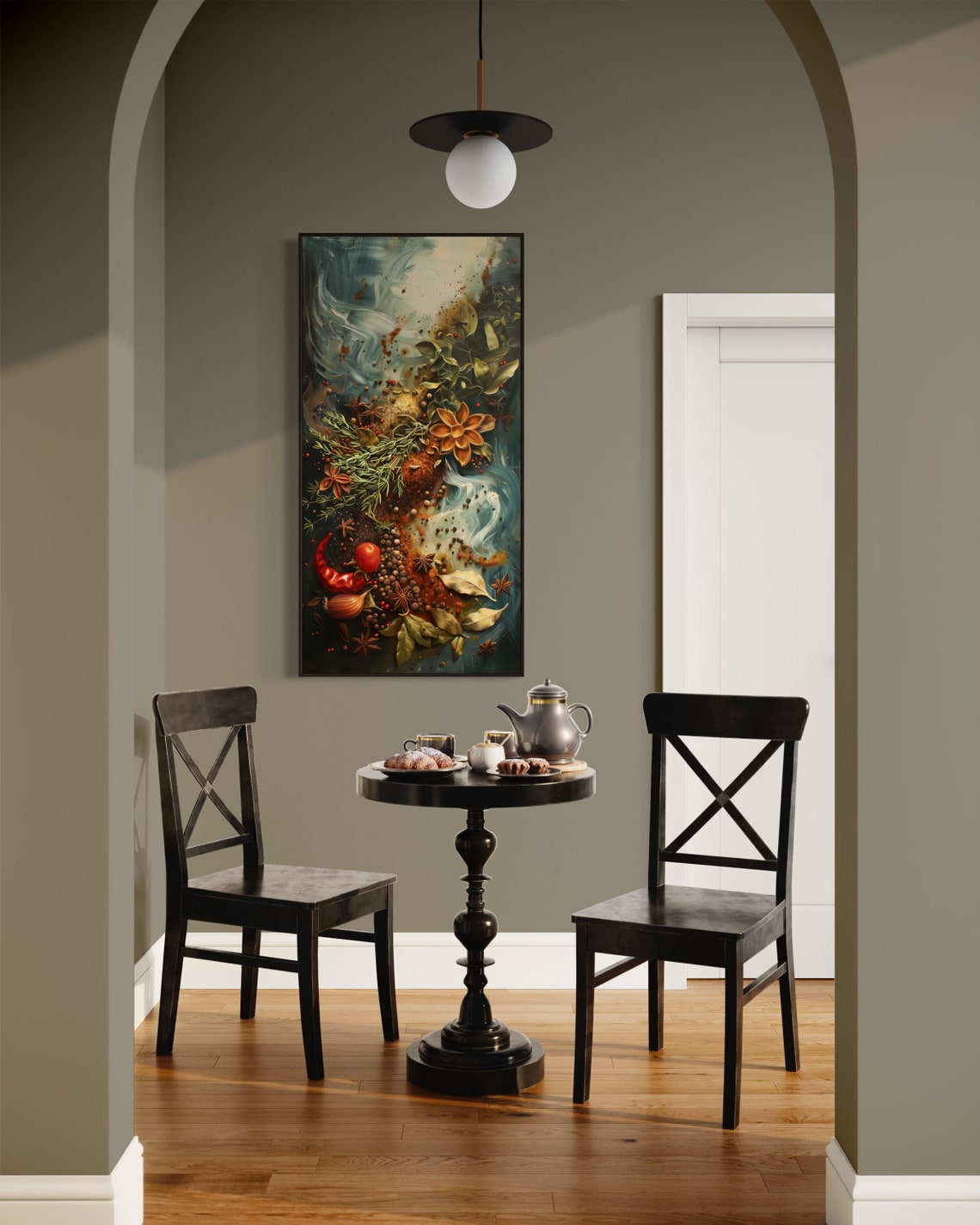 Tall Vertical Spices And Herbs Illustration Star Anise Kitchen Print - Image 4