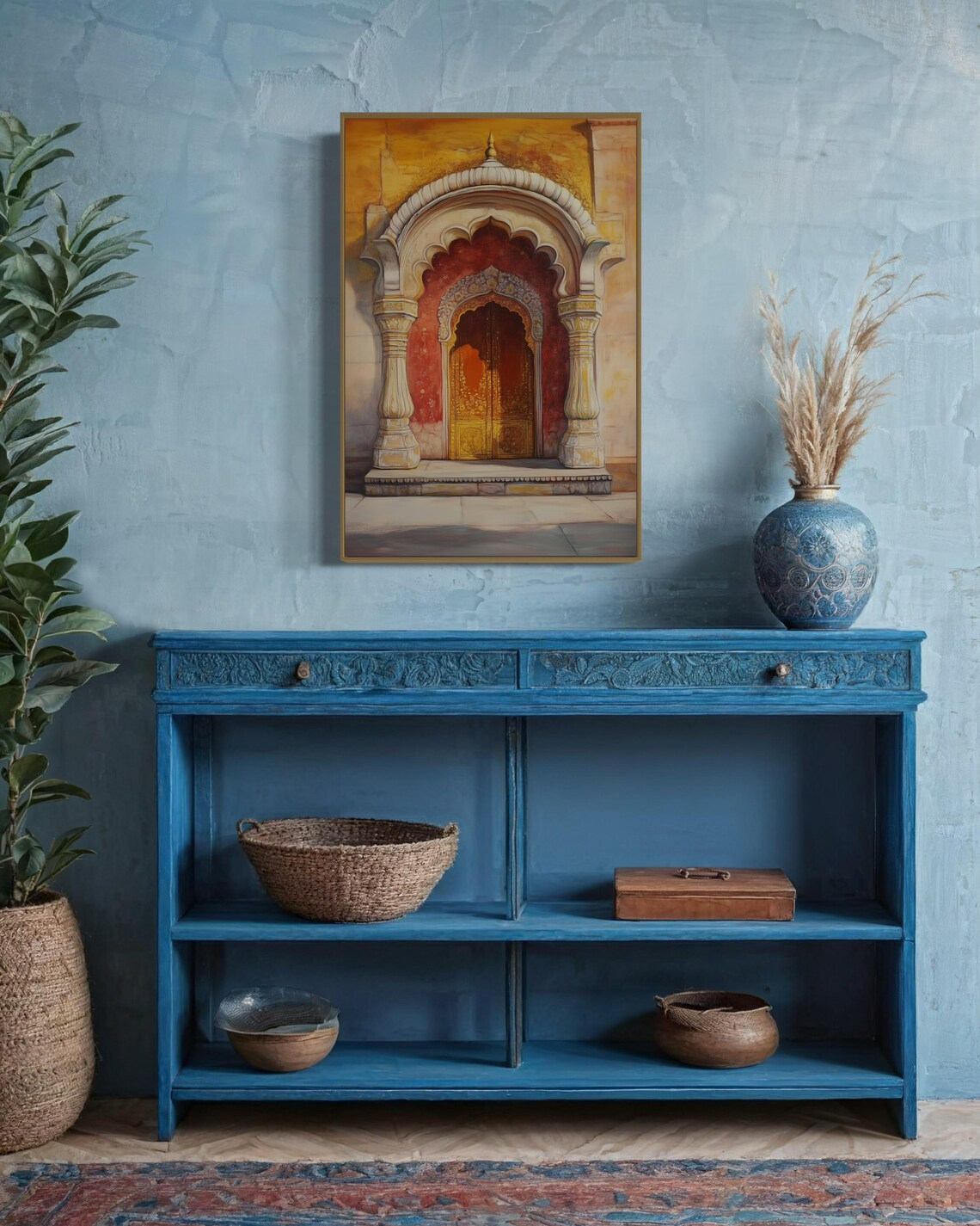 Majestic Indian Palace Door Art Print, Boho Decor - Image 2