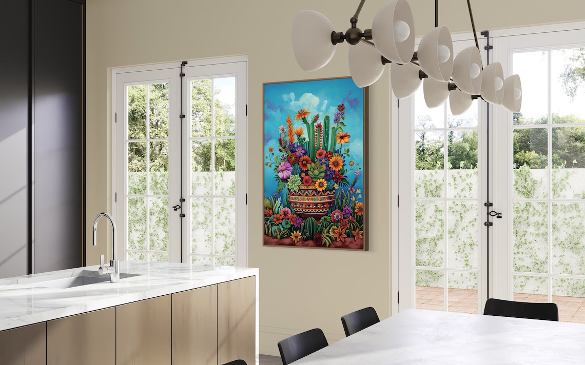 Colorful Cactus and Succulent Art Print, Southwest - Image 3