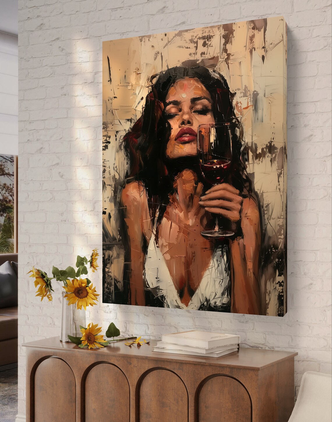 Red Wine Elegance Female Illustration, Art Print - Image 5