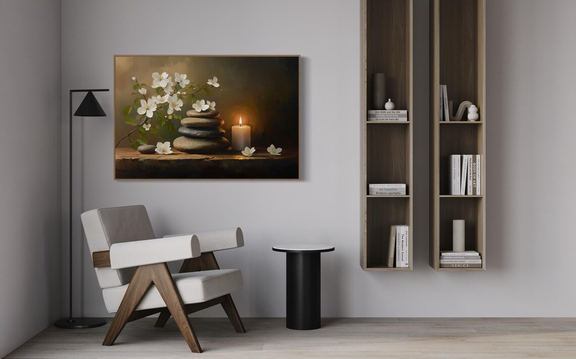 Zen Candle Still Life, Spa-Inspired Art Print - Image 2