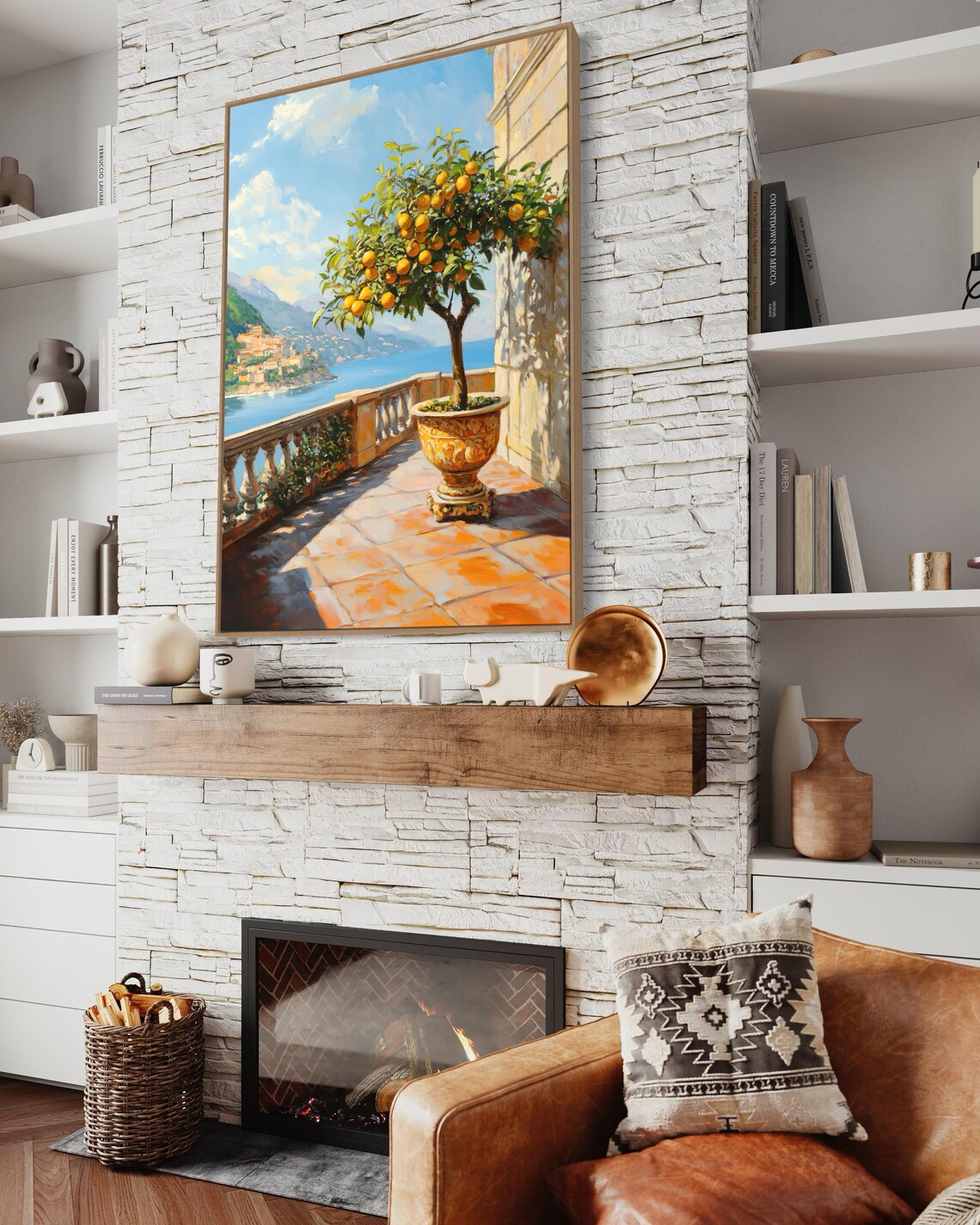 Amalfi Coast Lemon Tree Rustic Italian Art Print - Image 5