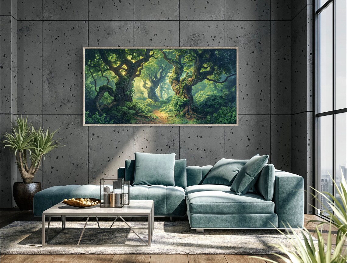Enchanted Summer Forest Panoramic Landscape Print - Image 3