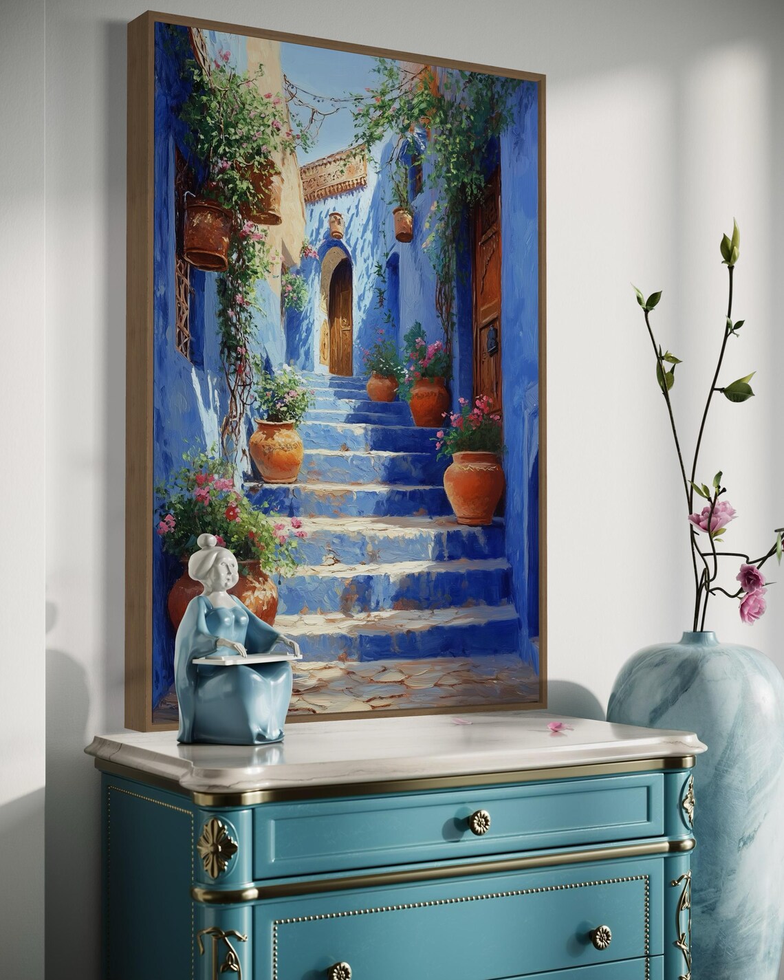 Chefchaouen Blue City, Moroccan Travel Art Print - Image 5