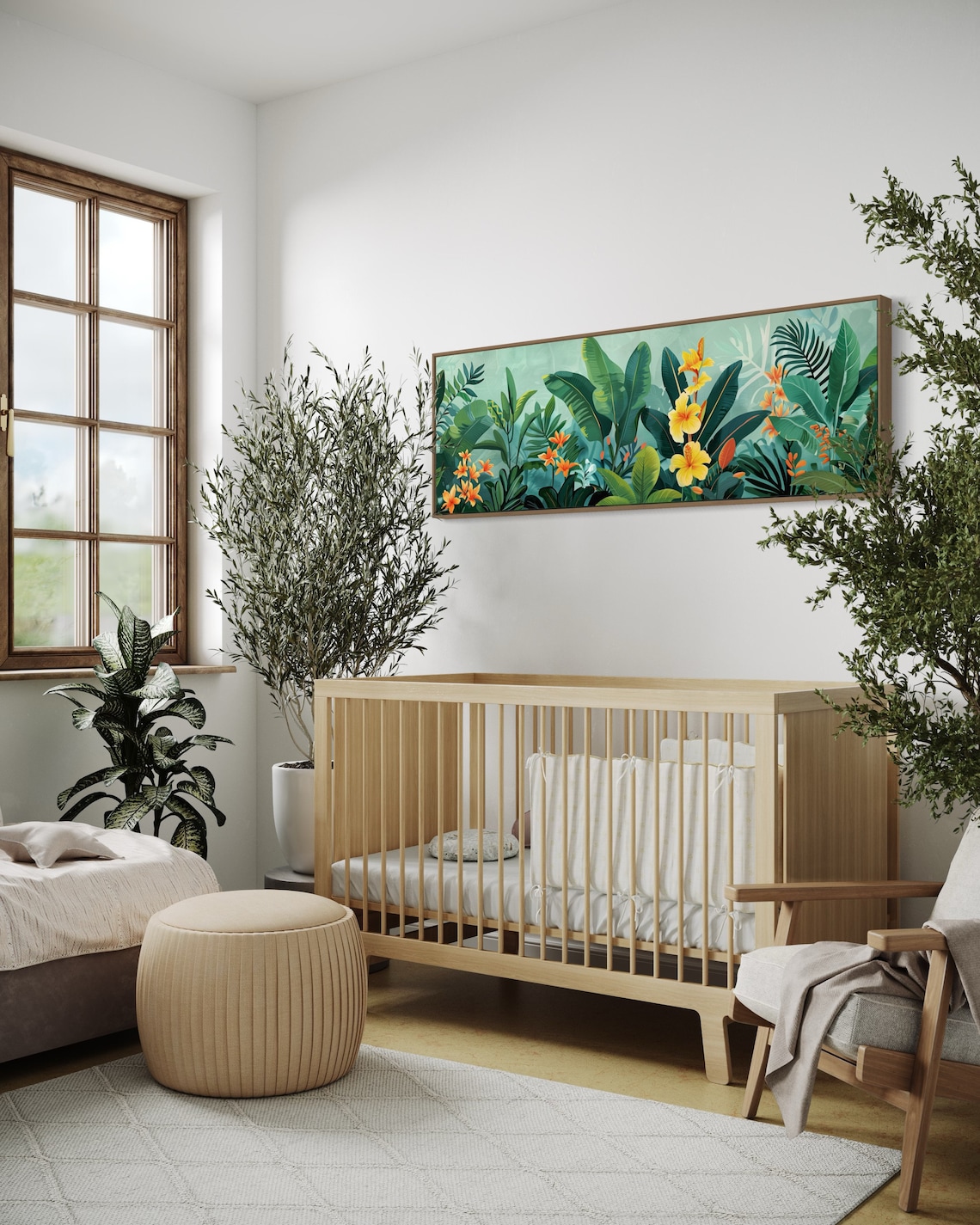 Tropical Jungle Botanical Leaf Art Print, Panoramic - Image 4