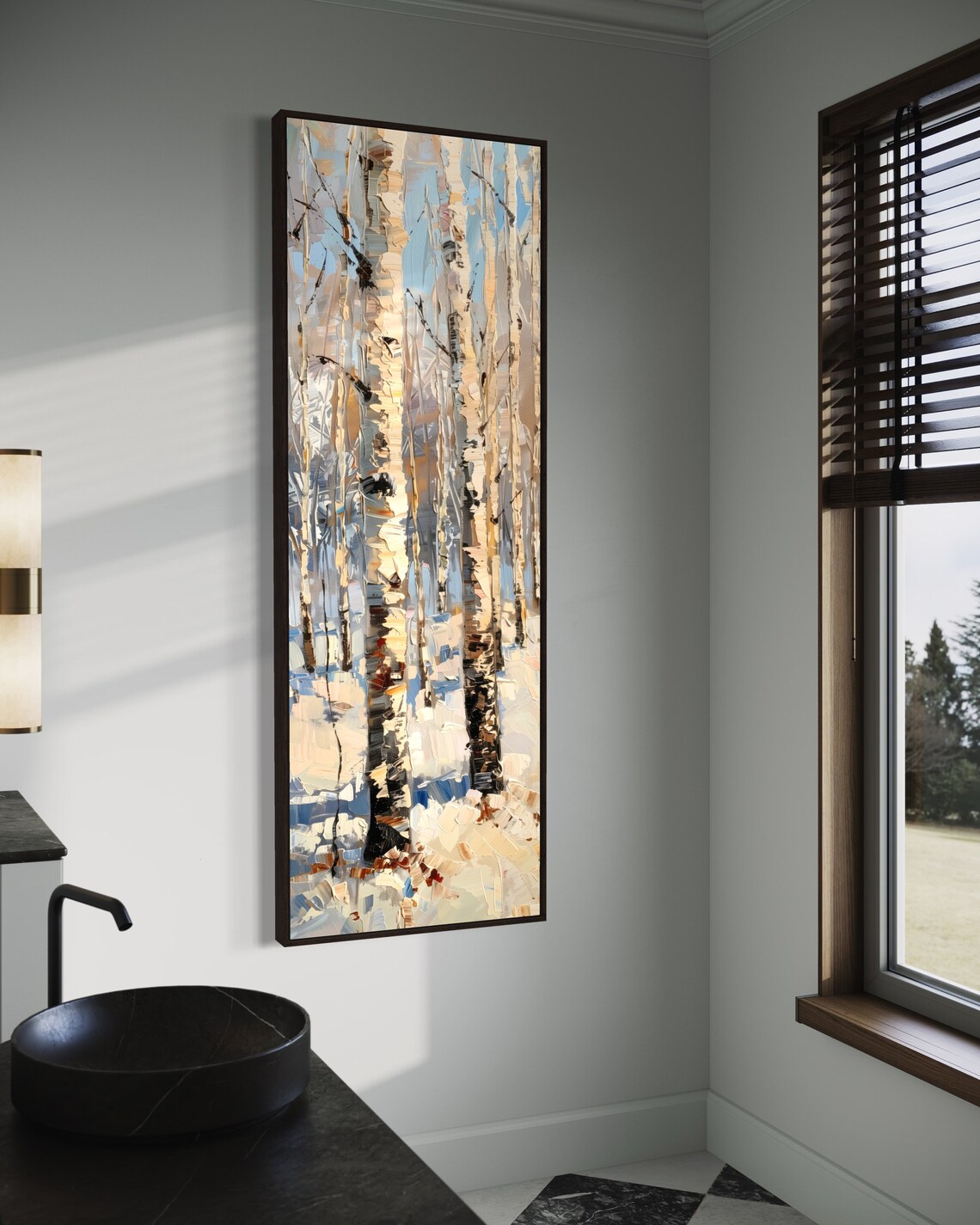 Whispering Birches, Winter Birch Forest Art Print - Image 3
