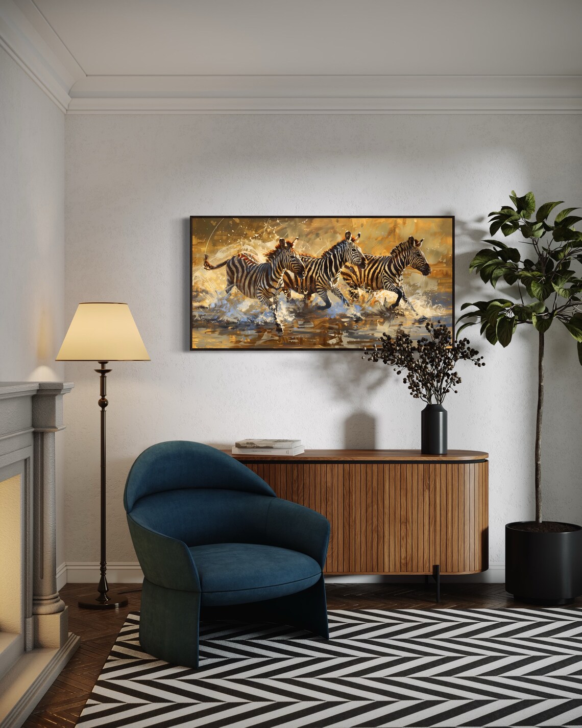 Sunset Safari Zebra Art Print, African Savannah - Image 2