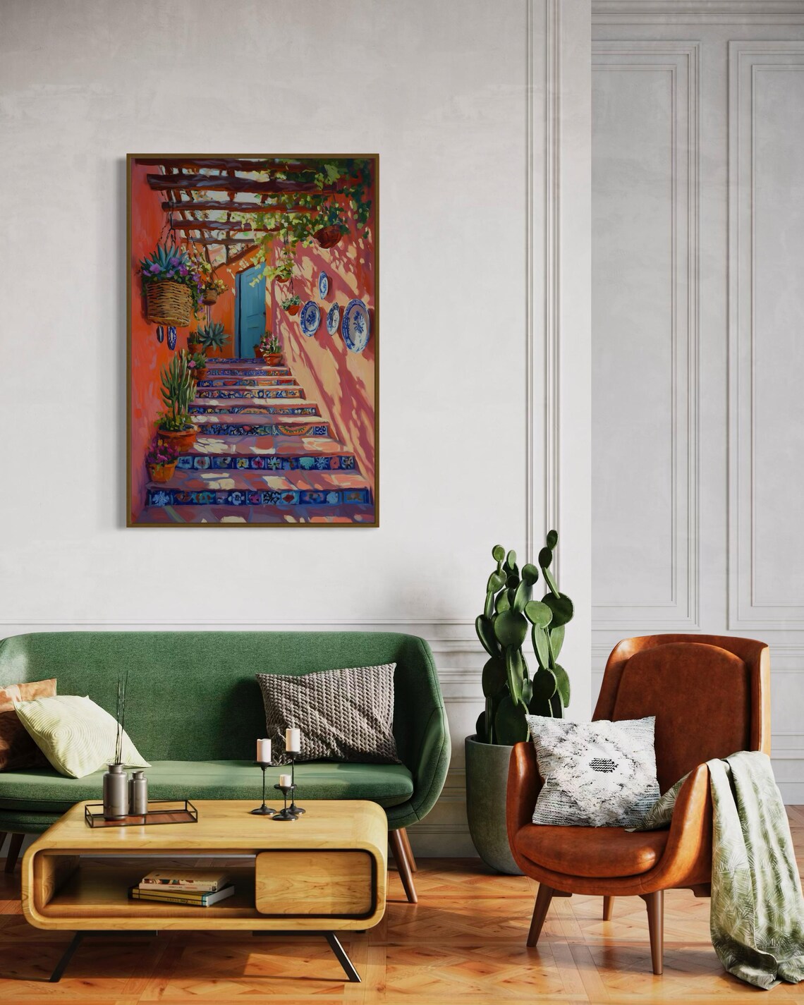 Mexican Courtyard Boho Patio Wall Art Print - Image 2