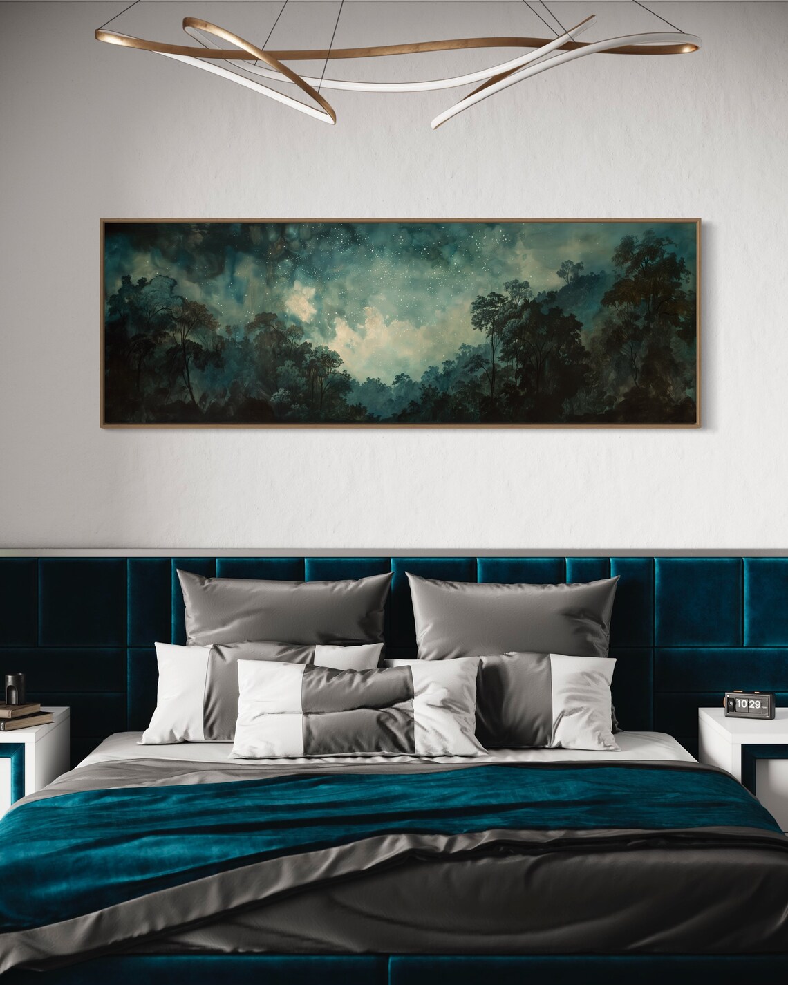 Starry Night Forest, Mystical Panoramic Art Print - Image 4