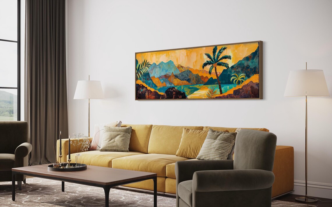 Tropical Paradise Palm Tree Art Print, Panoramic - Image 2