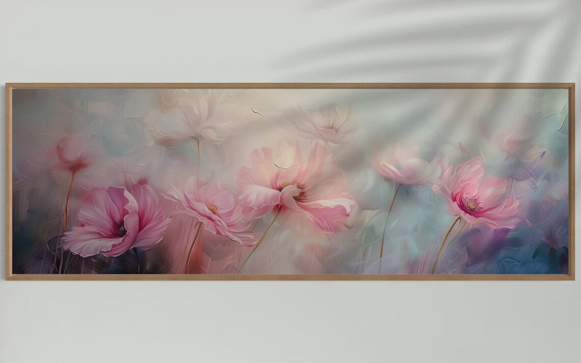Pastel Floral Panorama Art Print, Living Room - Image 2
