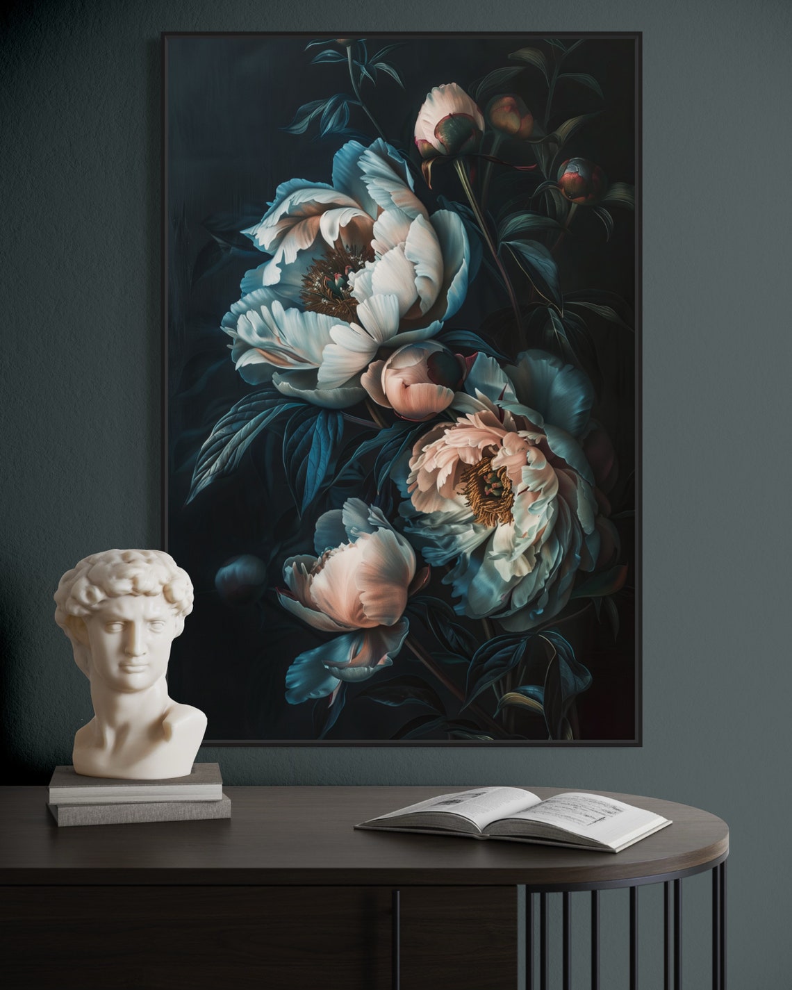 Peony Elegance Baroque Moody Floral Still Life Gothic Art Poster - Image 5
