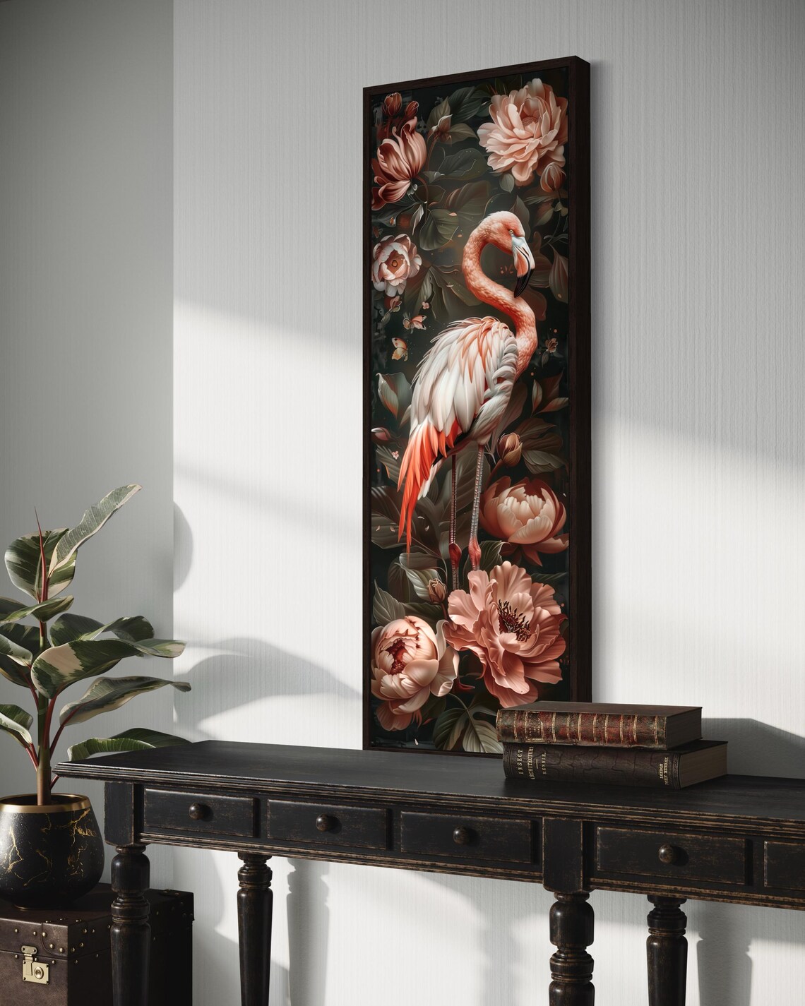 Elegant Pink Flamingo And Peony Art Print - Image 5