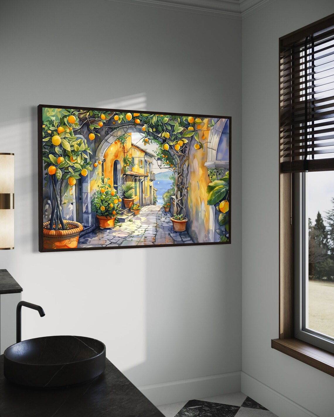 Amalfi Lemon Tree Breeze Italian Street Scene Art Print - Image 3