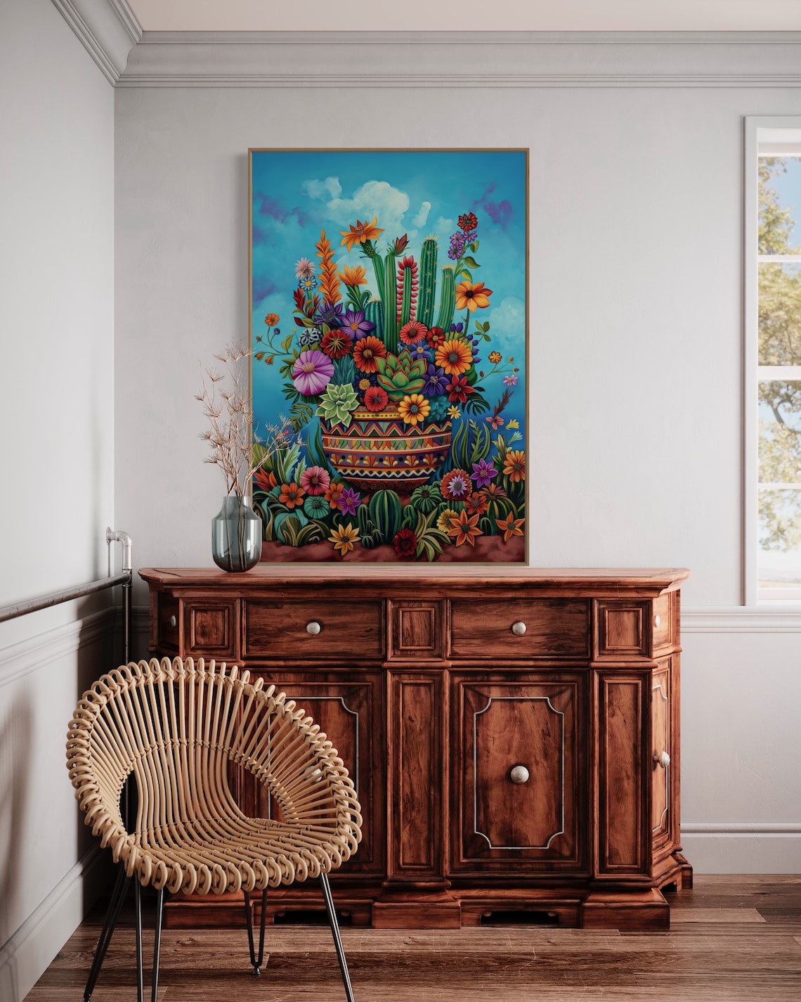Colorful Cactus and Succulent Art Print, Southwest - Image 2