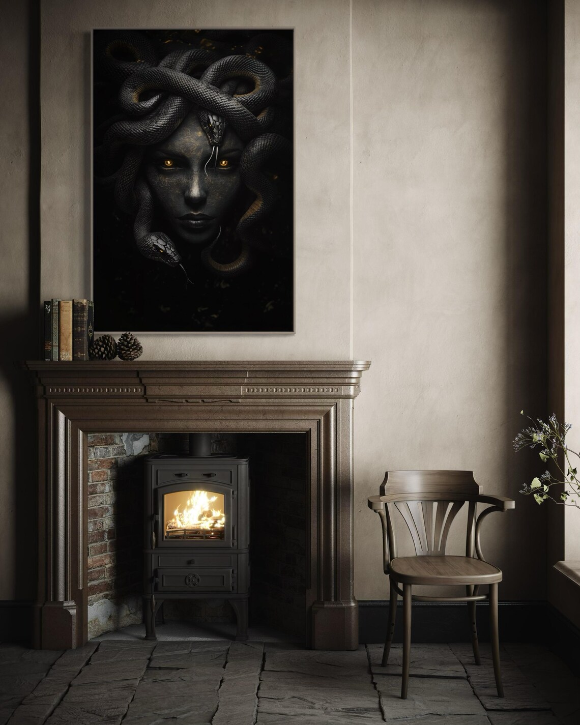 Medusa Gothic Art Print, Greek Mythology Decor - Image 3