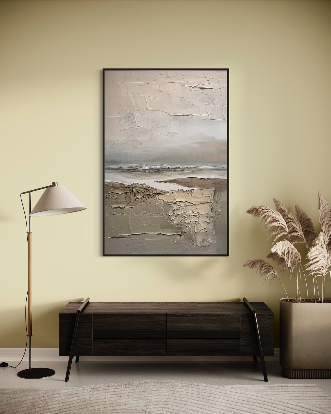 Nordic Shoreline Whispers Neutral Abstract Coastal Art Poster - Image 3