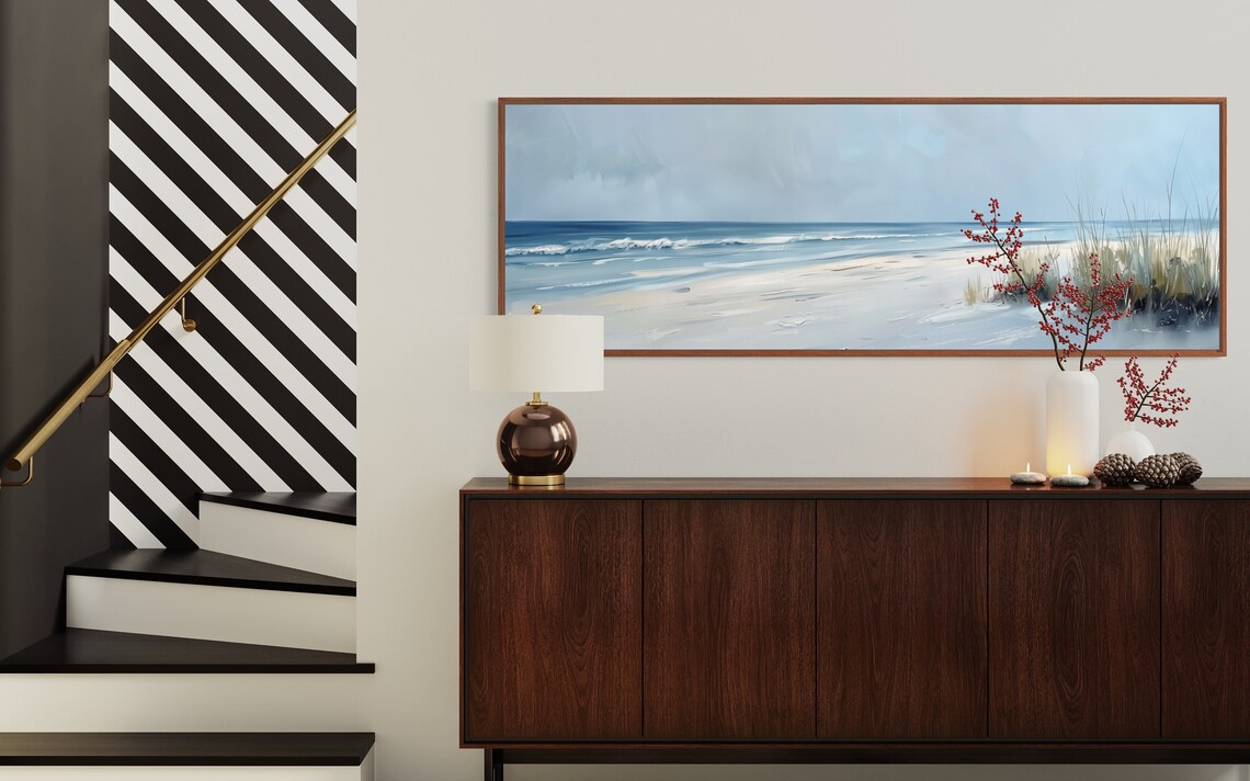 Seaside Repose Abstract Seascape, Beach House Art Print - Image 3