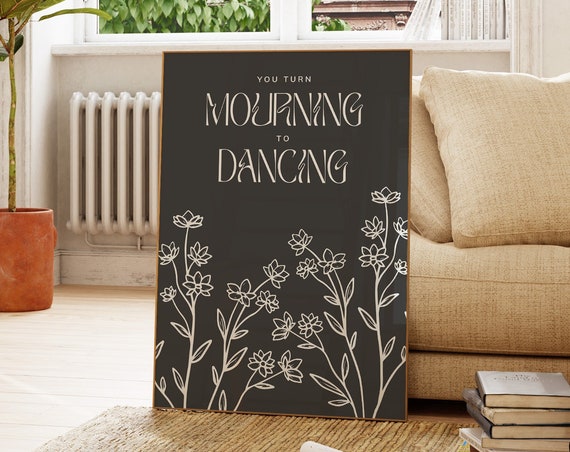 Mourning To Dancing Christian Wall Art Neutral Flower Market Print Bible Verse Artwork Christian Housewarming Gift Religious Minimalist Art