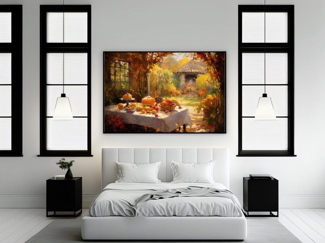 Thanksgiving Dinner Feast - Rustic Autumn Decor - Image 2