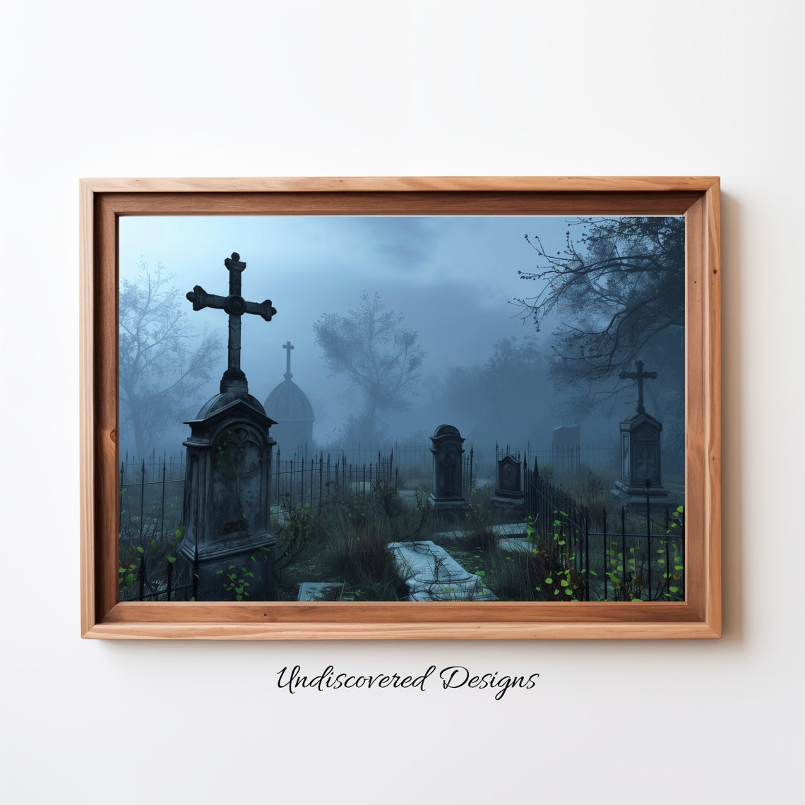 Spooky Graveyard Halloween Art Dcor Wall Vintage Prints Oil Painting