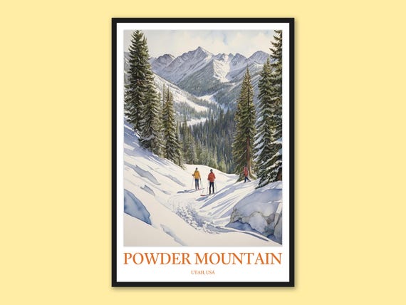 Powder Mountain Ski Print Utah Travel Wall Art