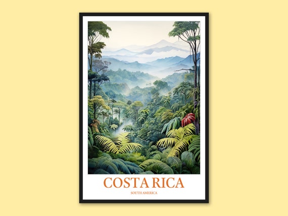 Costa Rica Travel Poster Monteverde Cloud Forest Wall Art