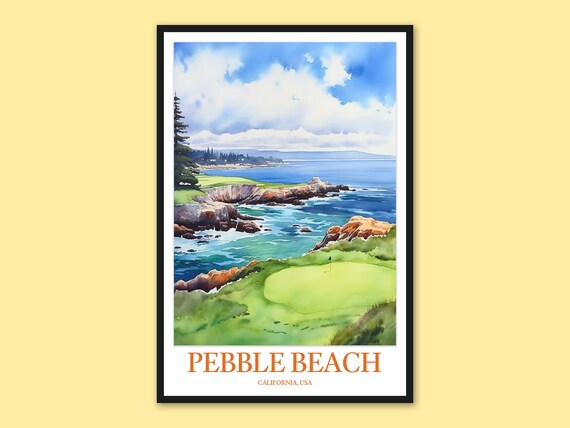 Pebble Beach Golf Course Putting Green Ocean Cliffs California Poster