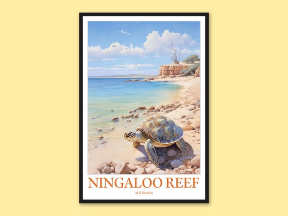 Ningaloo Reef Travel Poster Australian Wall Art