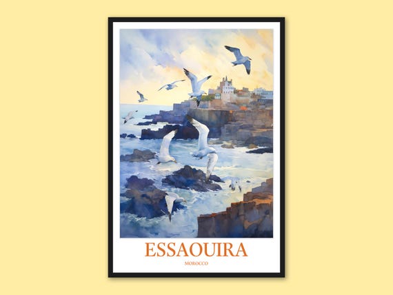 Essaouira Morocco Travel Poster Coastal Wall Art