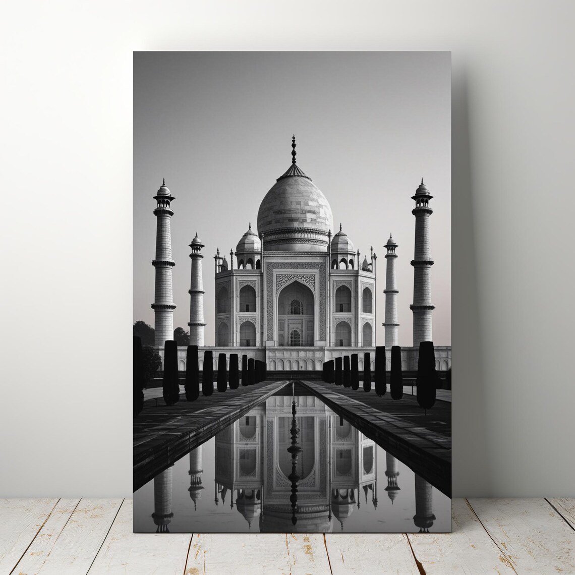 Taj Mahal India Art Print, Realist Travel Poster