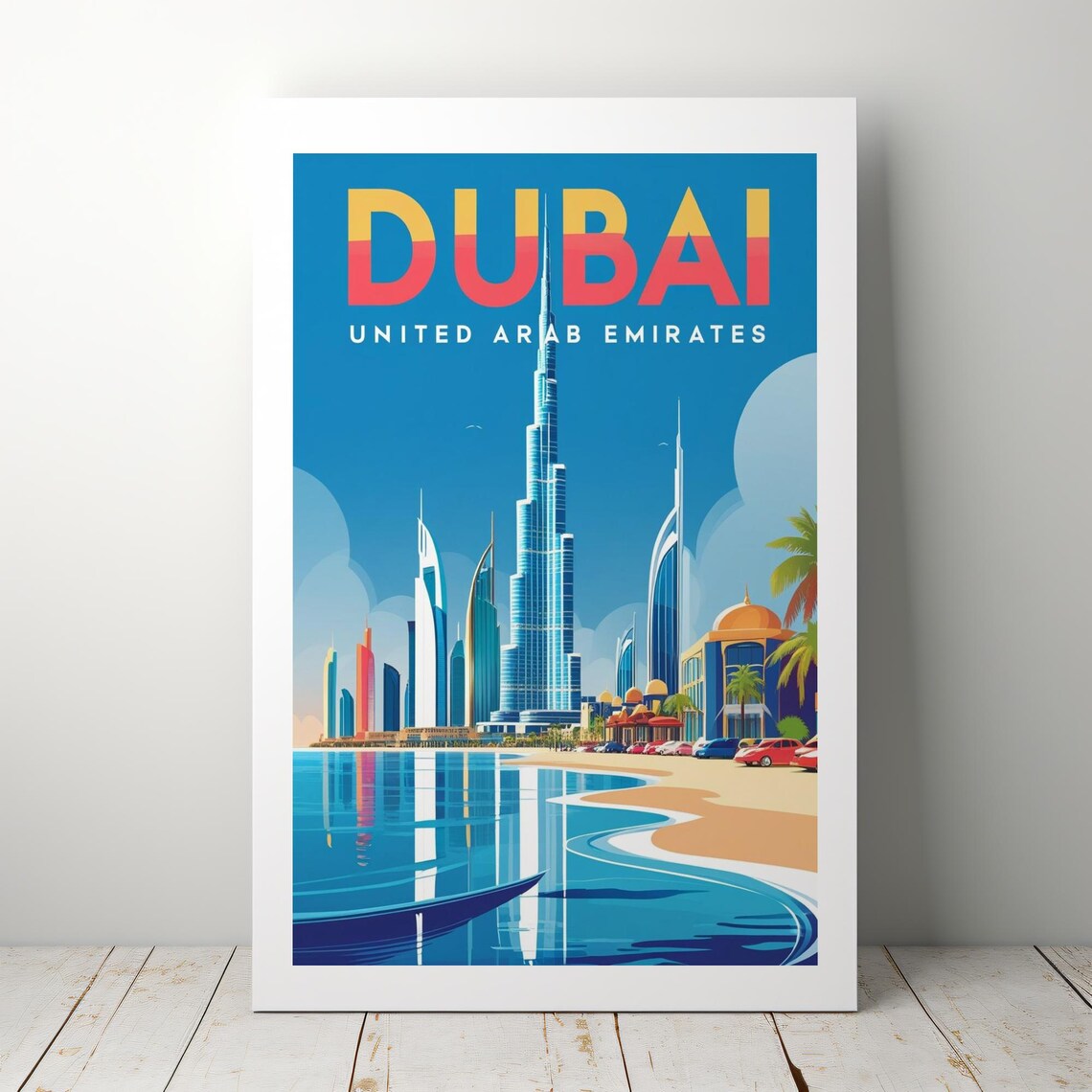 Dubai Vintage Advertising Poster, Travel Poster